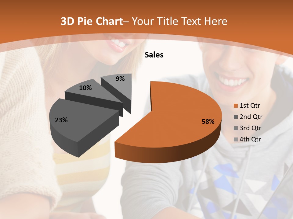 A Group Of People Sitting Around A Laptop Computer PowerPoint Template