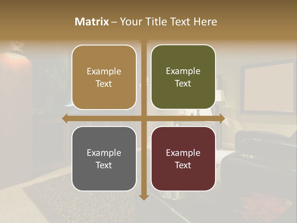 A Living Room With A Large Screen Tv PowerPoint Template