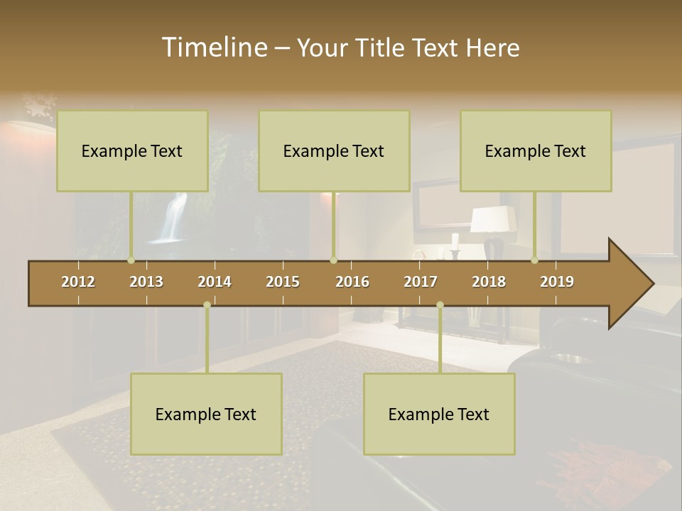 A Living Room With A Large Screen Tv PowerPoint Template