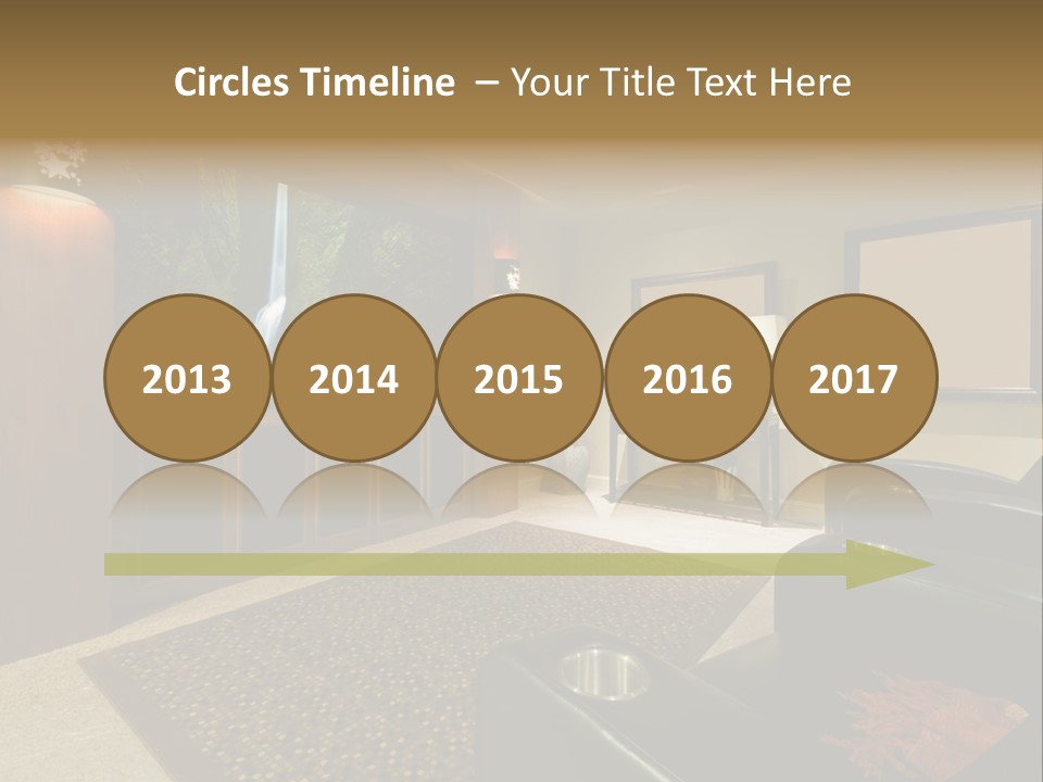 A Living Room With A Large Screen Tv PowerPoint Template