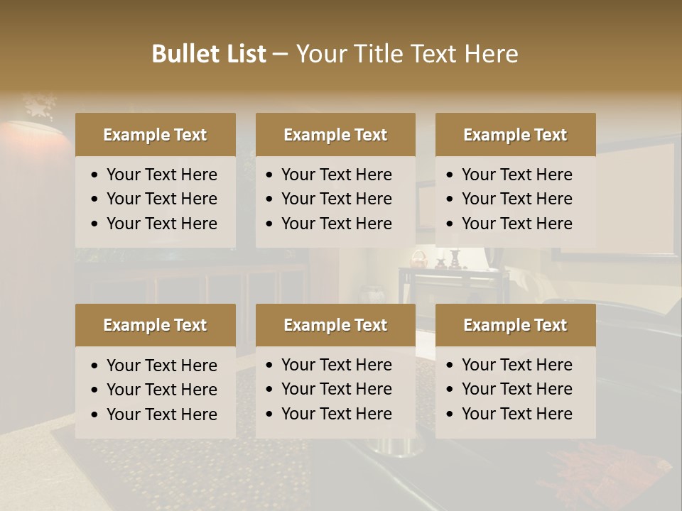 A Living Room With A Large Screen Tv PowerPoint Template