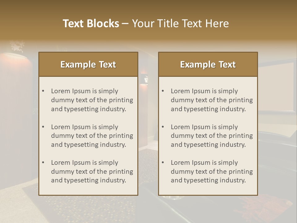 A Living Room With A Large Screen Tv PowerPoint Template