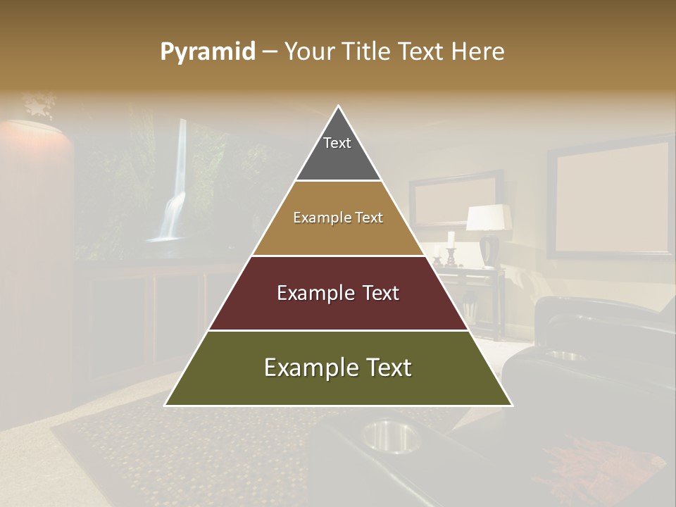 A Living Room With A Large Screen Tv PowerPoint Template