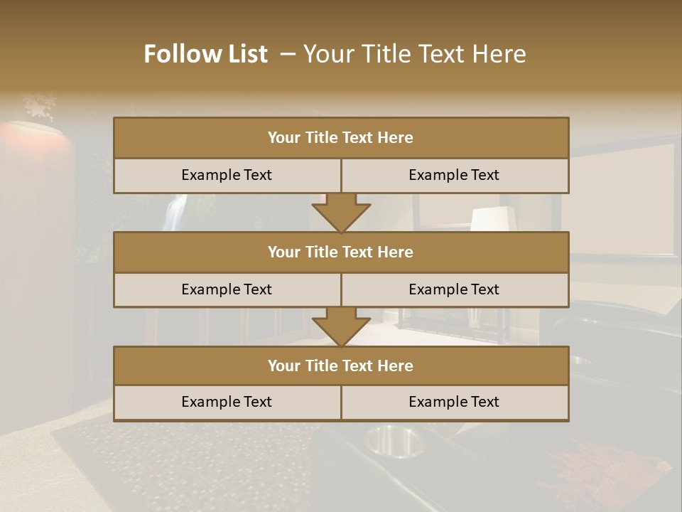 A Living Room With A Large Screen Tv PowerPoint Template