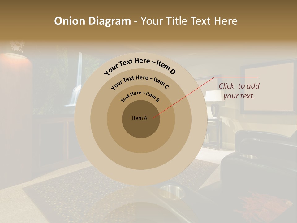 A Living Room With A Large Screen Tv PowerPoint Template