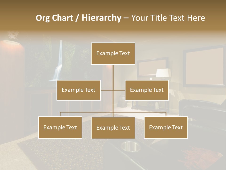 A Living Room With A Large Screen Tv PowerPoint Template