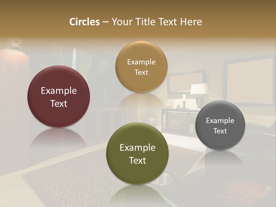 A Living Room With A Large Screen Tv PowerPoint Template