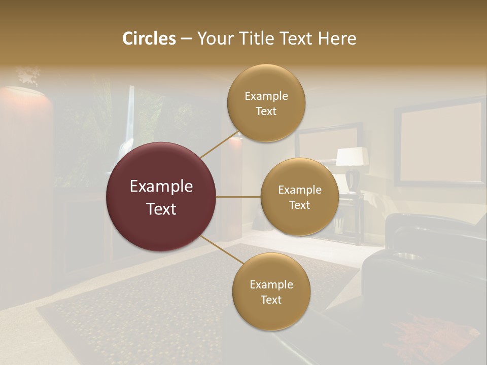 A Living Room With A Large Screen Tv PowerPoint Template