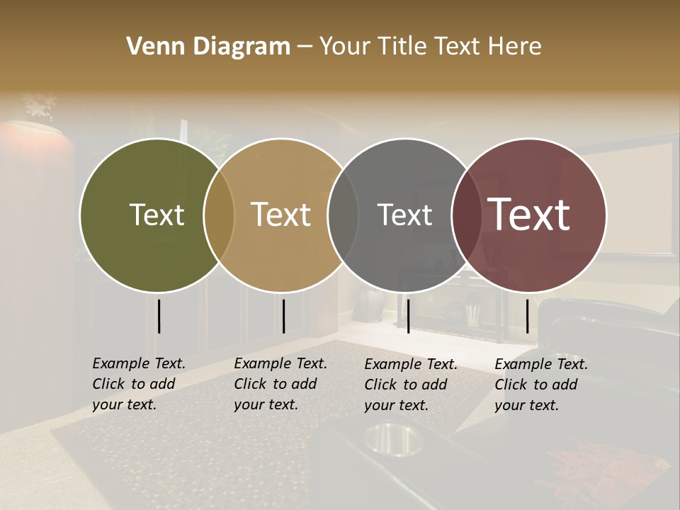 A Living Room With A Large Screen Tv PowerPoint Template