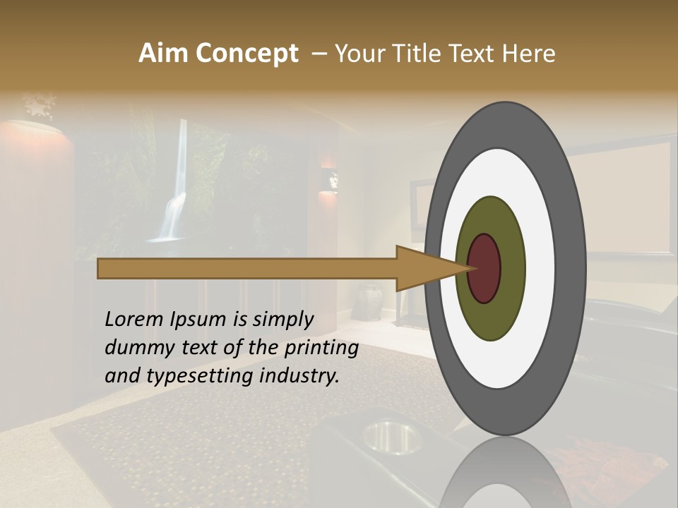 A Living Room With A Large Screen Tv PowerPoint Template