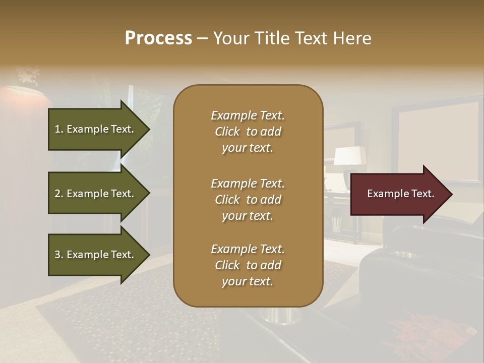 A Living Room With A Large Screen Tv PowerPoint Template