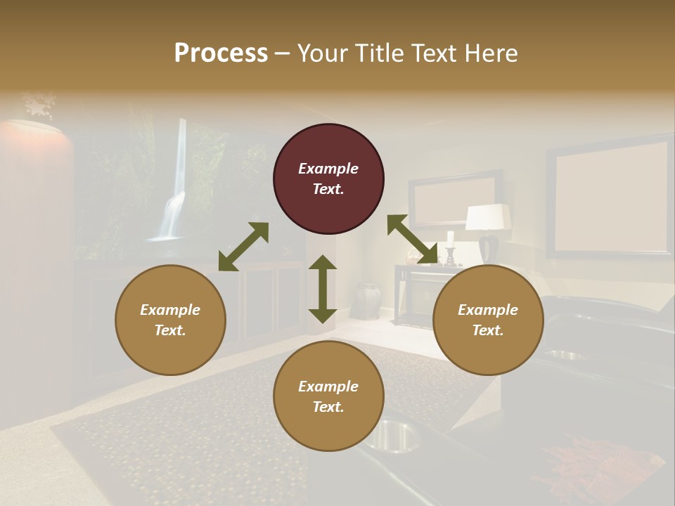 A Living Room With A Large Screen Tv PowerPoint Template