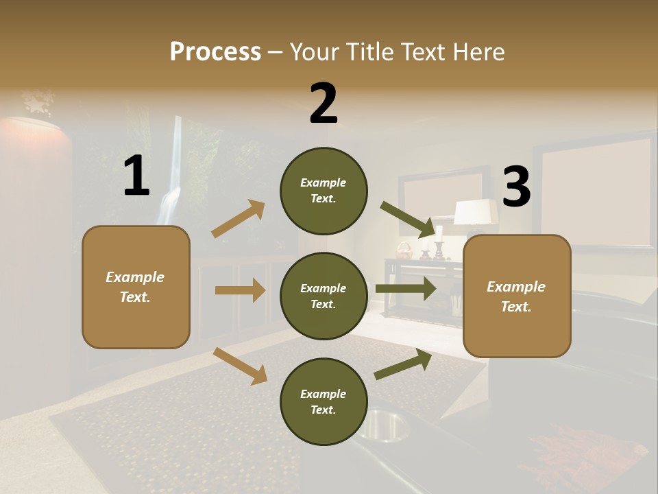 A Living Room With A Large Screen Tv PowerPoint Template