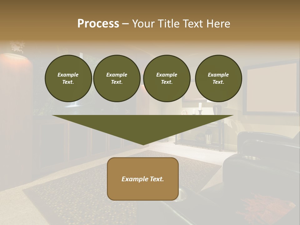 A Living Room With A Large Screen Tv PowerPoint Template