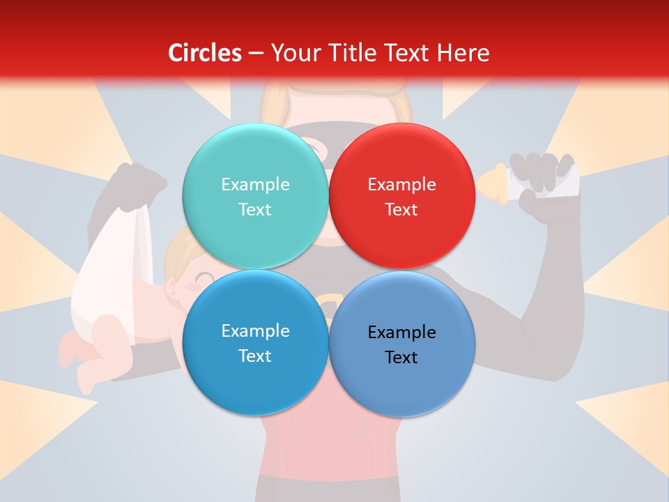 A Man In A Superhero Costume Holding A Baby PowerPoint Template