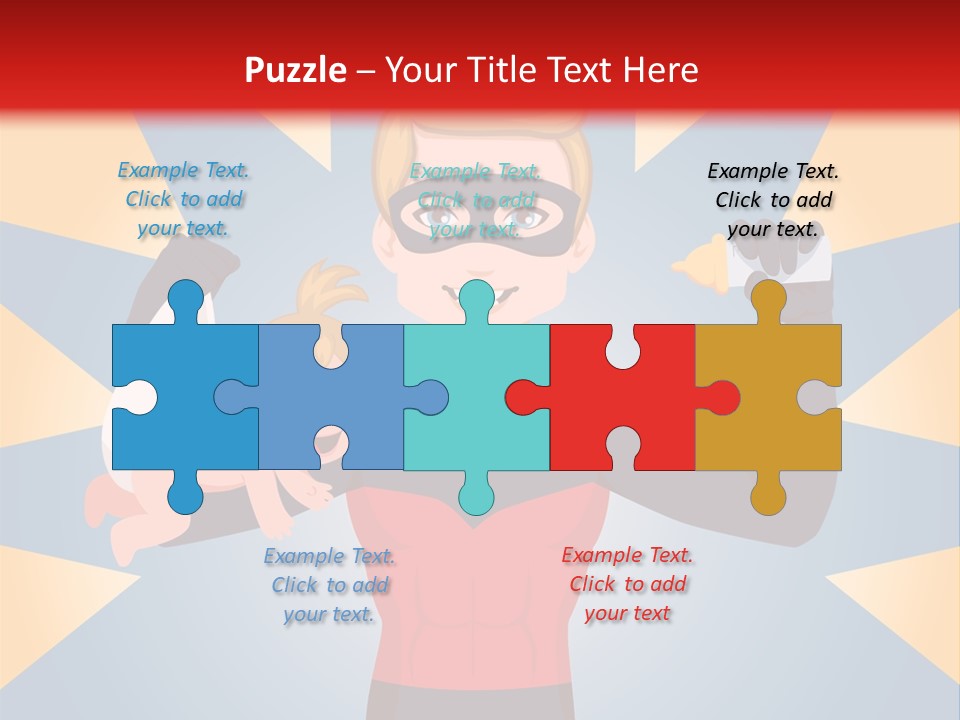 A Man In A Superhero Costume Holding A Baby PowerPoint Template