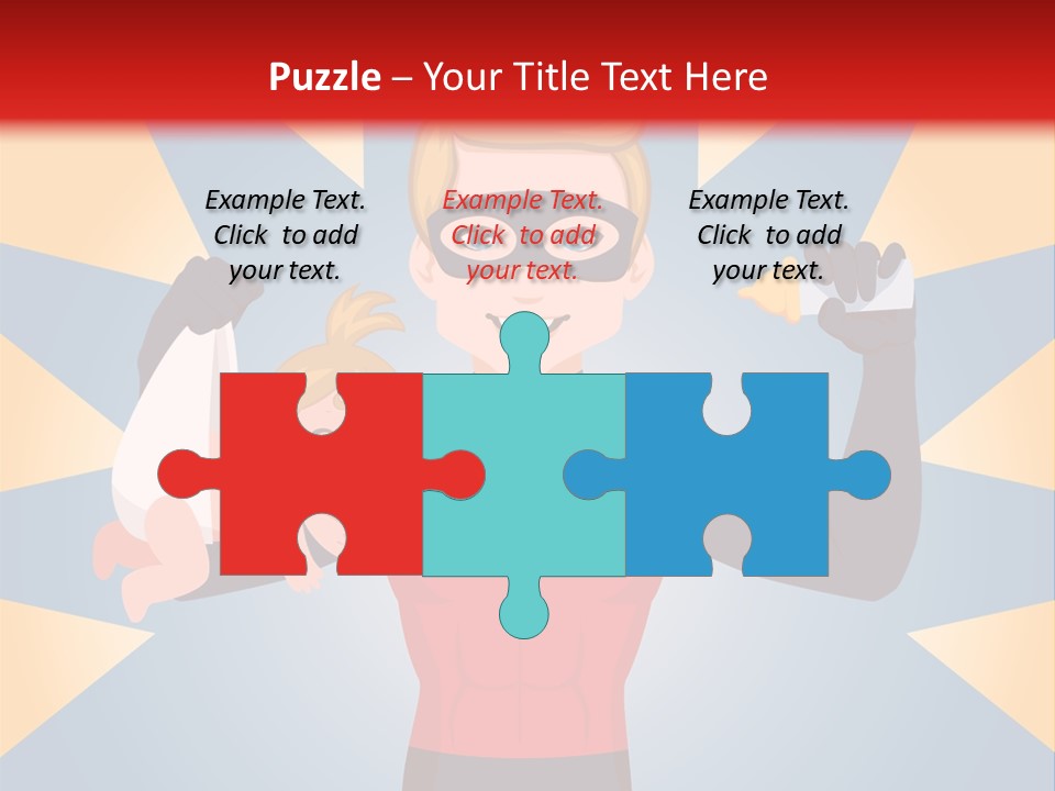 A Man In A Superhero Costume Holding A Baby PowerPoint Template