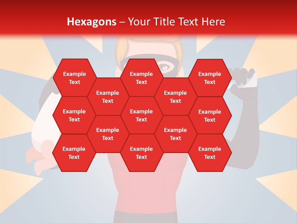 A Man In A Superhero Costume Holding A Baby PowerPoint Template