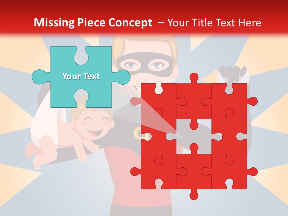 A Man In A Superhero Costume Holding A Baby PowerPoint Template