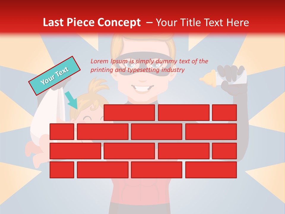 A Man In A Superhero Costume Holding A Baby PowerPoint Template