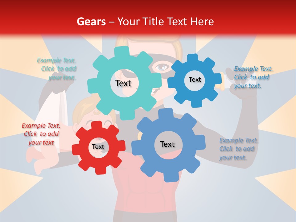 A Man In A Superhero Costume Holding A Baby PowerPoint Template