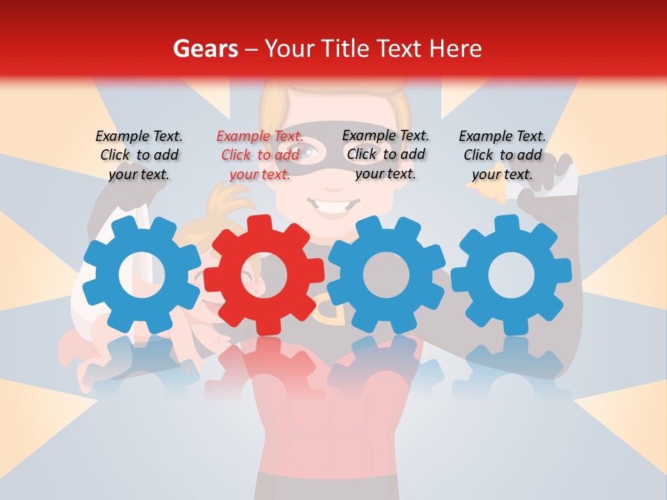 A Man In A Superhero Costume Holding A Baby PowerPoint Template