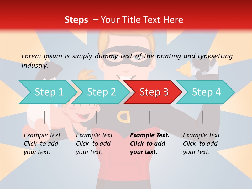 A Man In A Superhero Costume Holding A Baby PowerPoint Template