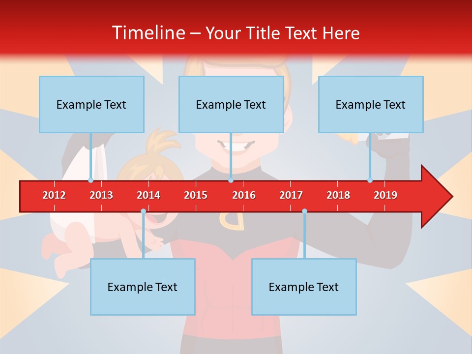 A Man In A Superhero Costume Holding A Baby PowerPoint Template