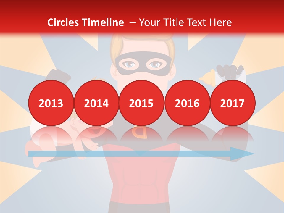 A Man In A Superhero Costume Holding A Baby PowerPoint Template