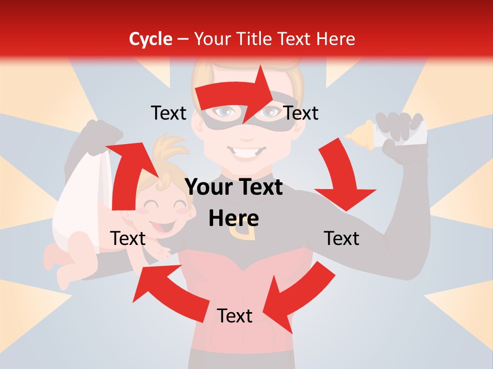 A Man In A Superhero Costume Holding A Baby PowerPoint Template