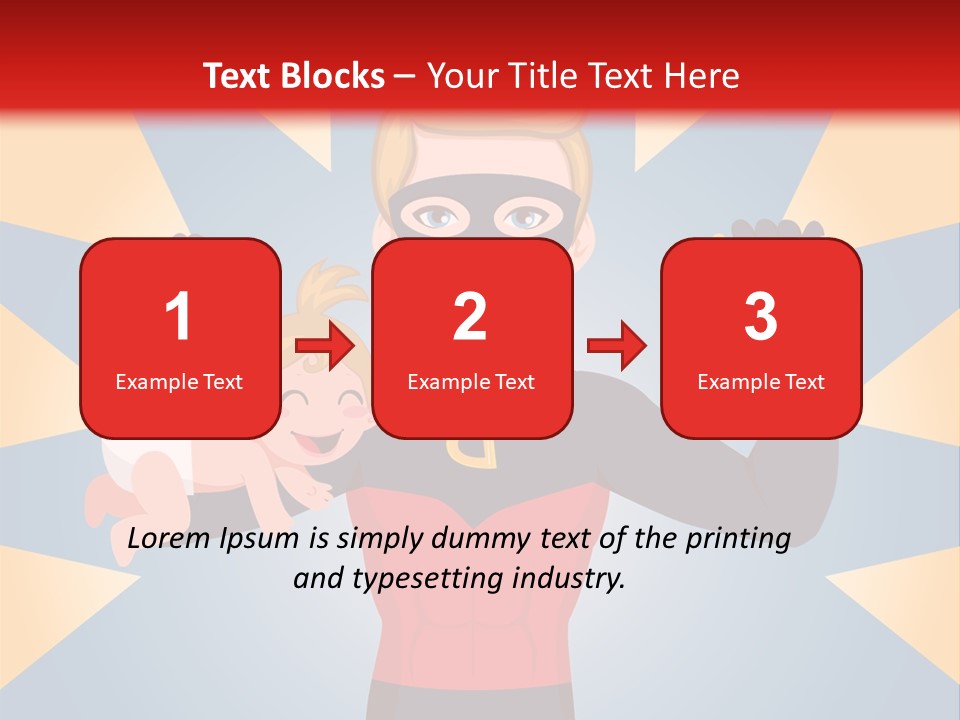 A Man In A Superhero Costume Holding A Baby PowerPoint Template