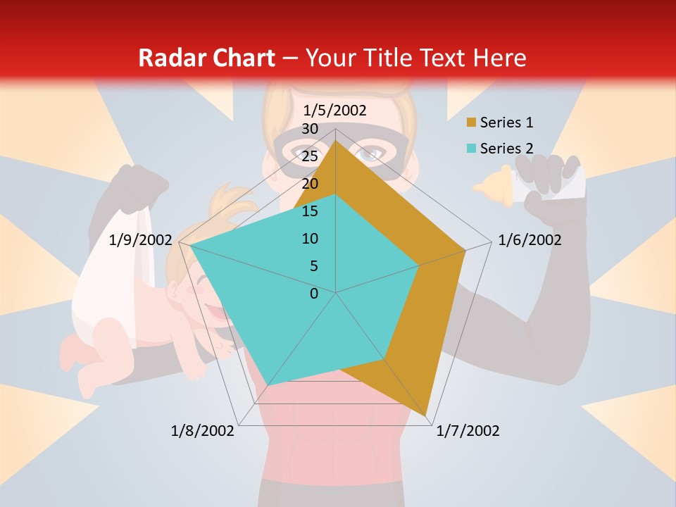 A Man In A Superhero Costume Holding A Baby PowerPoint Template