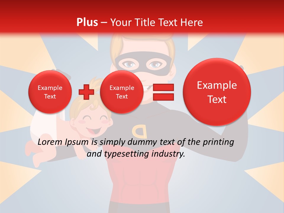A Man In A Superhero Costume Holding A Baby PowerPoint Template