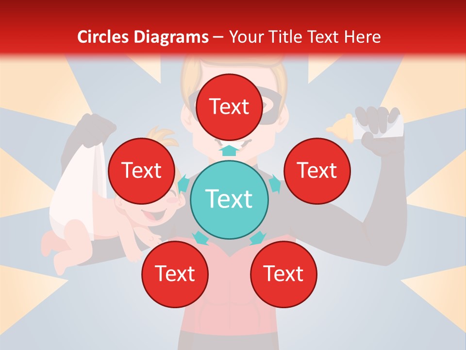 A Man In A Superhero Costume Holding A Baby PowerPoint Template