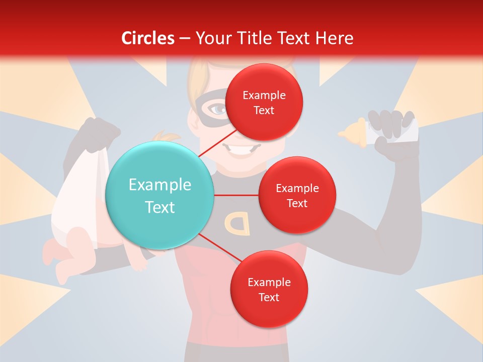 A Man In A Superhero Costume Holding A Baby PowerPoint Template
