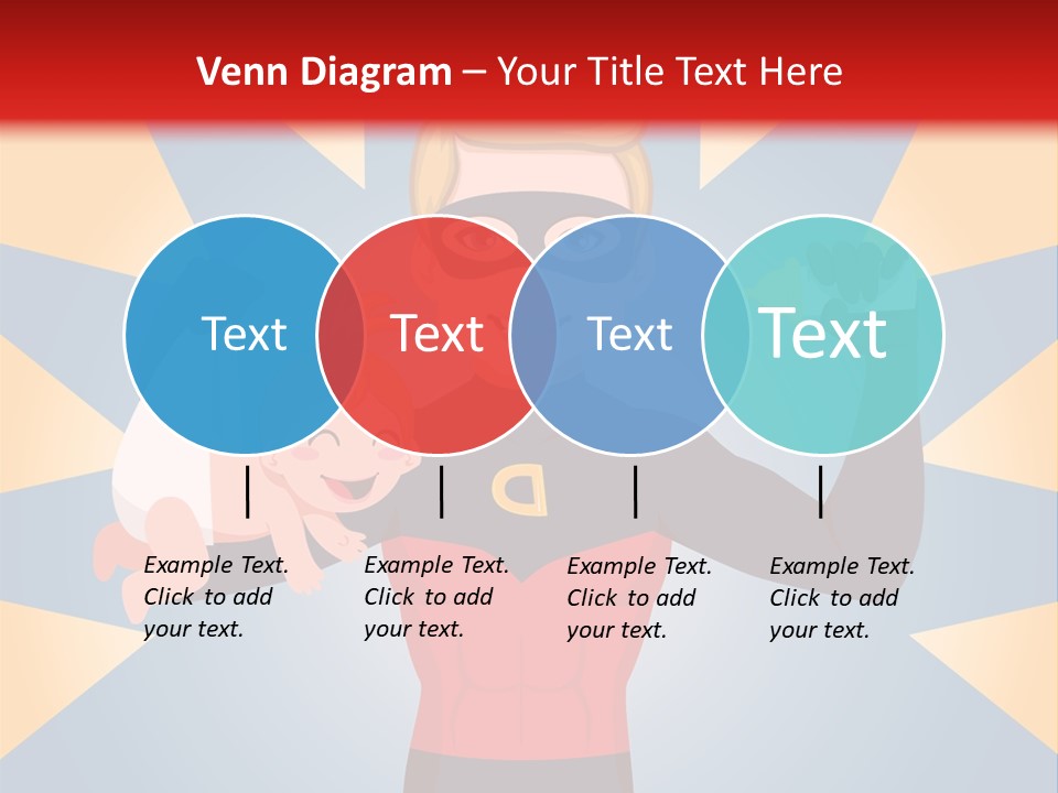 A Man In A Superhero Costume Holding A Baby PowerPoint Template
