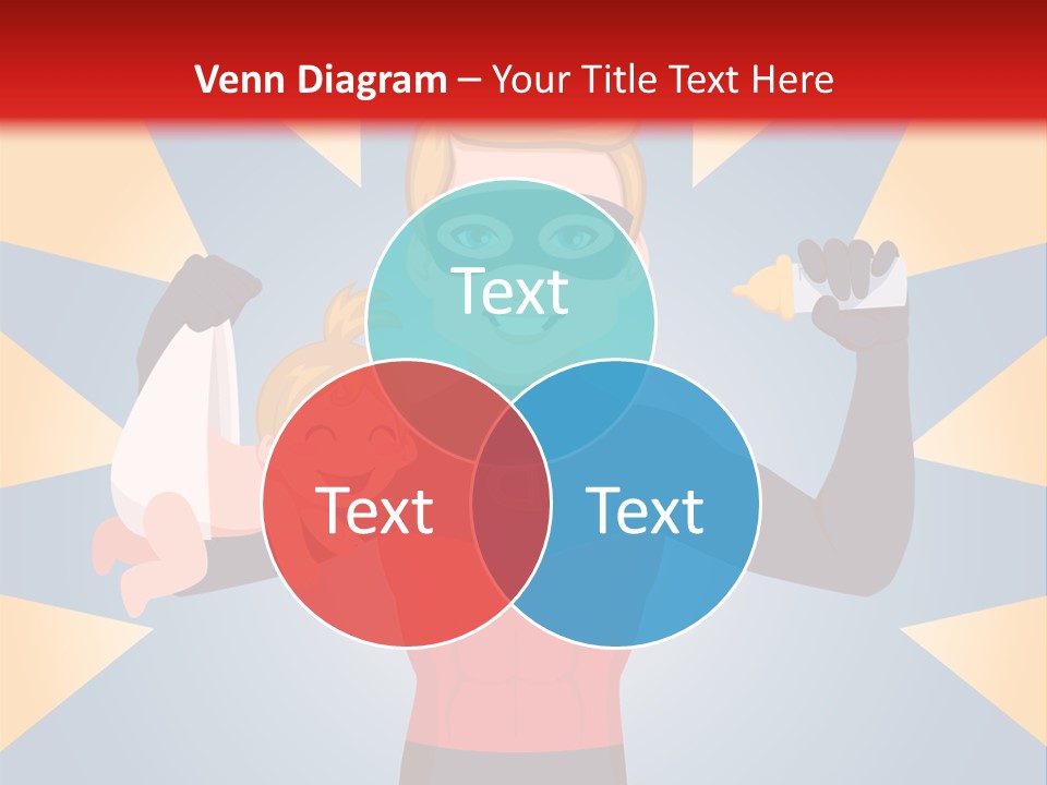 A Man In A Superhero Costume Holding A Baby PowerPoint Template