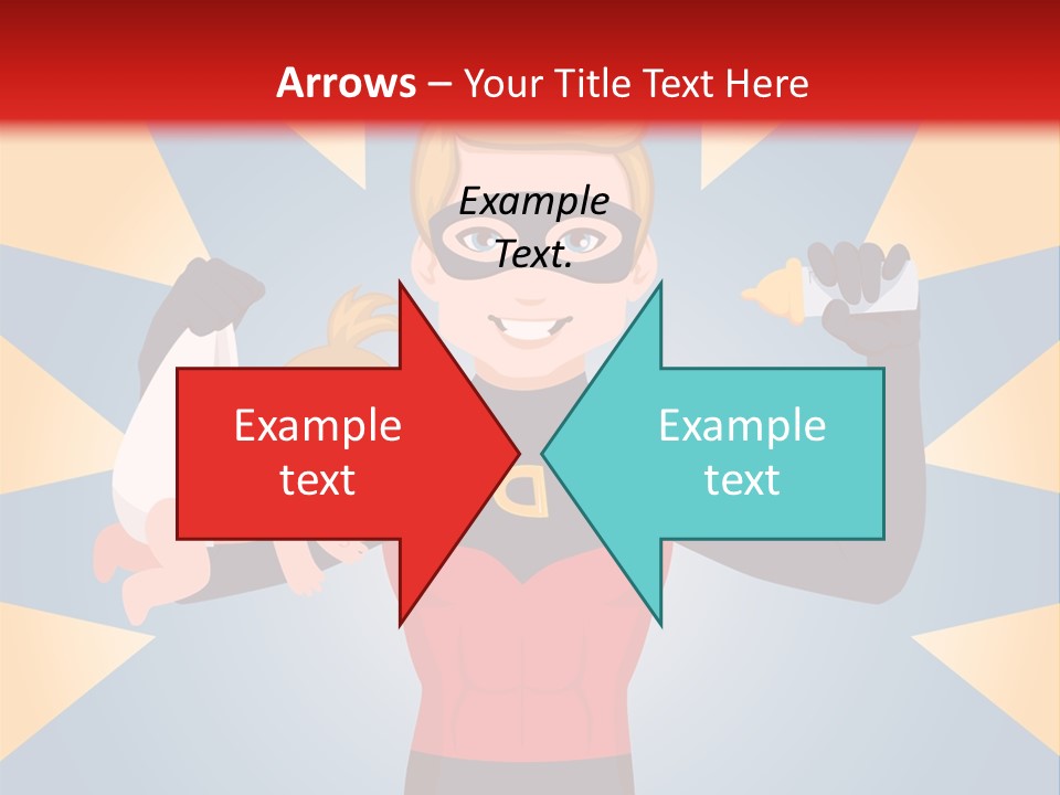 A Man In A Superhero Costume Holding A Baby PowerPoint Template