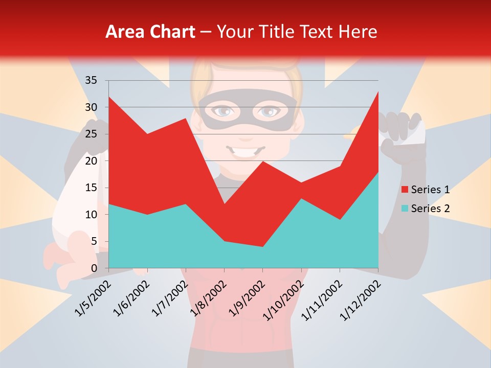 A Man In A Superhero Costume Holding A Baby PowerPoint Template