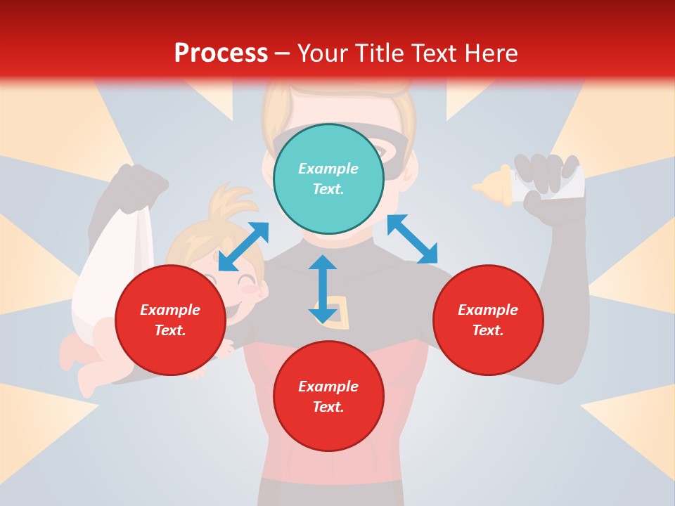 A Man In A Superhero Costume Holding A Baby PowerPoint Template