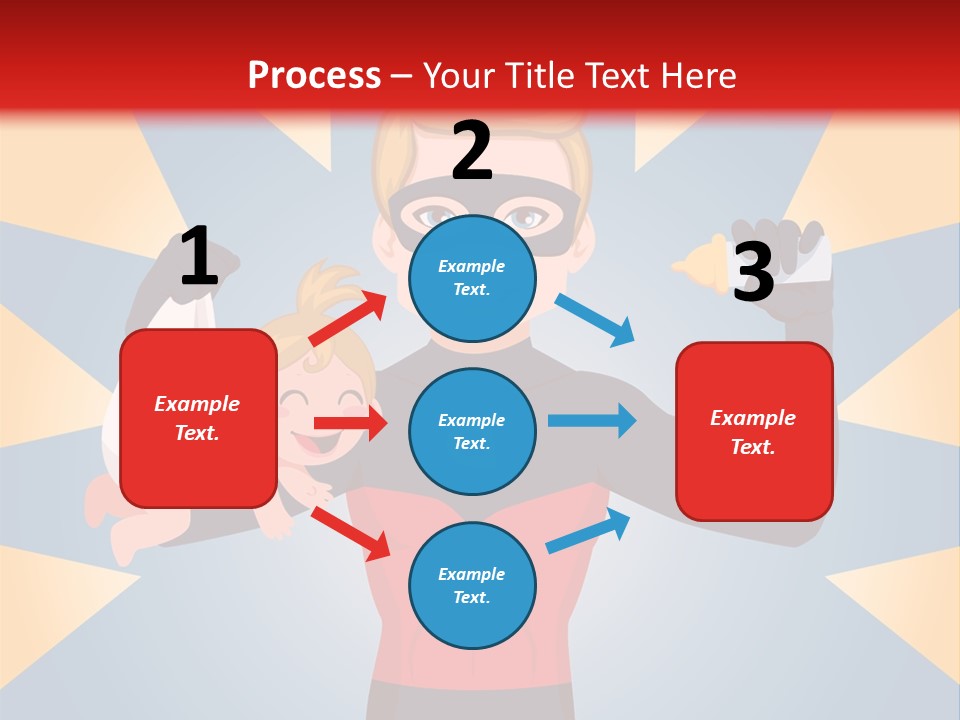 A Man In A Superhero Costume Holding A Baby PowerPoint Template