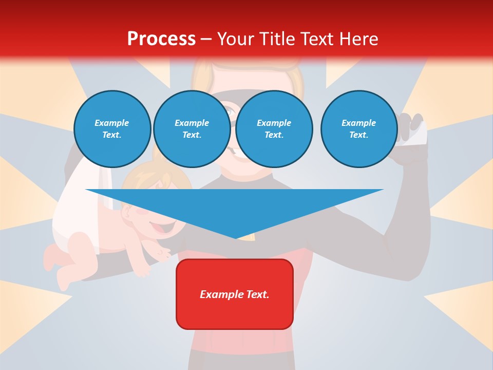 A Man In A Superhero Costume Holding A Baby PowerPoint Template