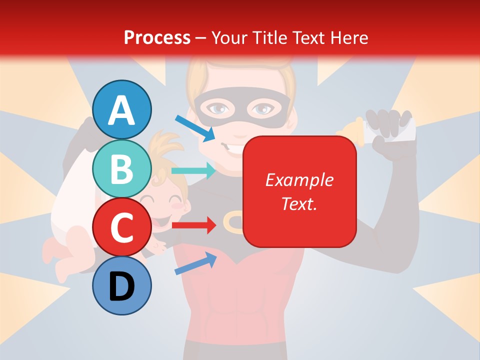 A Man In A Superhero Costume Holding A Baby PowerPoint Template