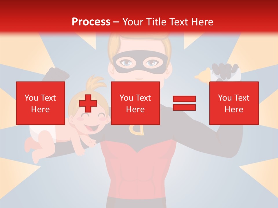 A Man In A Superhero Costume Holding A Baby PowerPoint Template