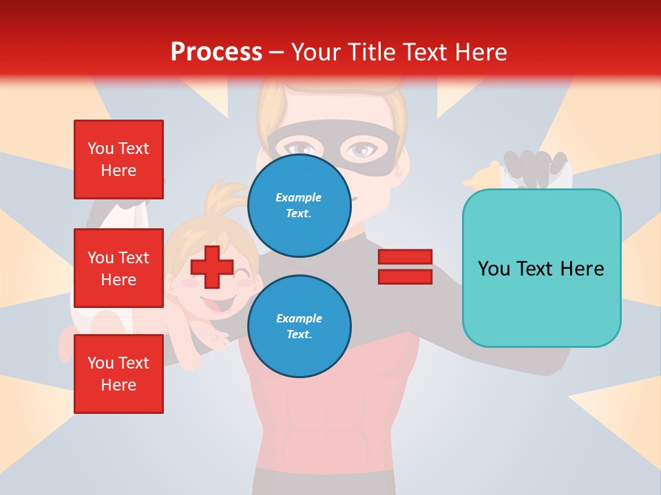 A Man In A Superhero Costume Holding A Baby PowerPoint Template