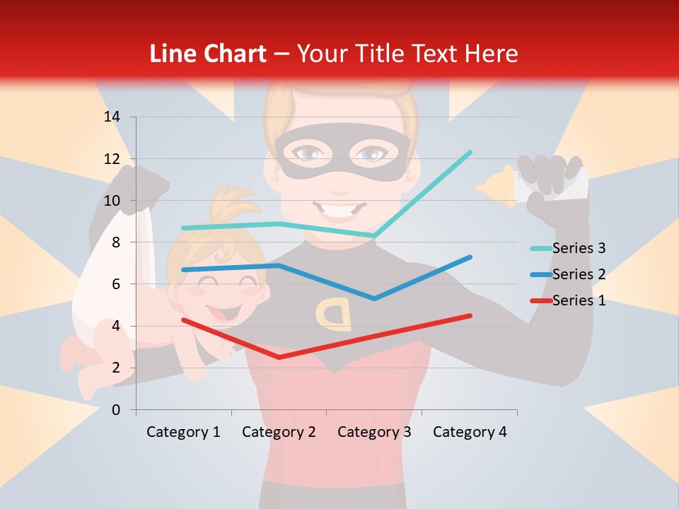 A Man In A Superhero Costume Holding A Baby PowerPoint Template