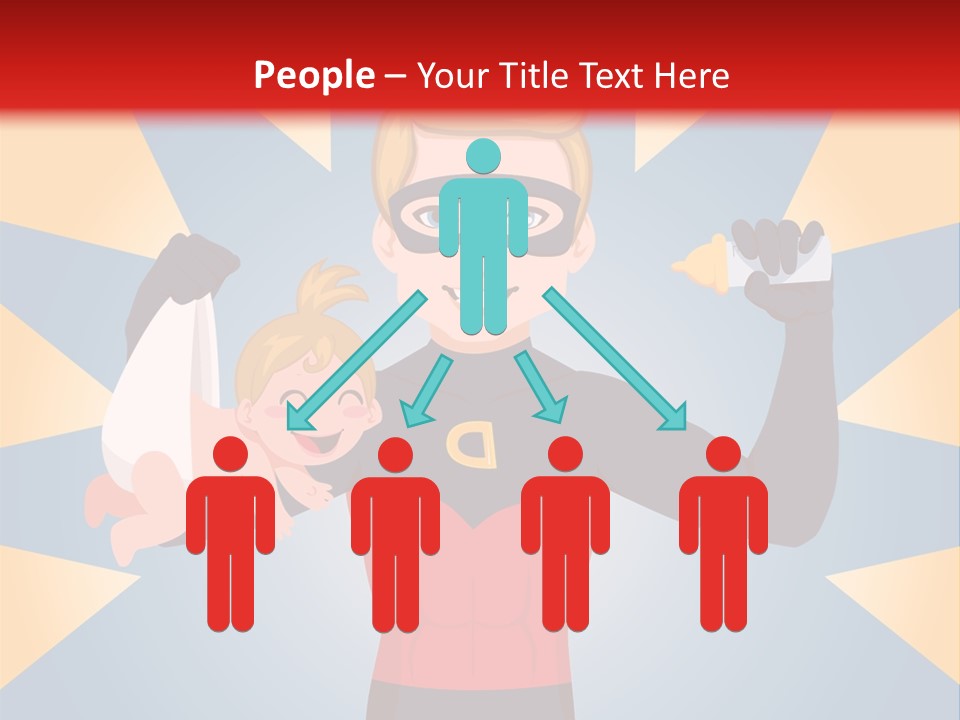 A Man In A Superhero Costume Holding A Baby PowerPoint Template