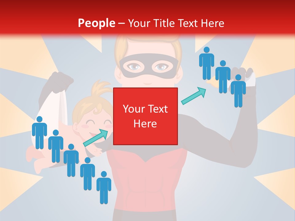 A Man In A Superhero Costume Holding A Baby PowerPoint Template