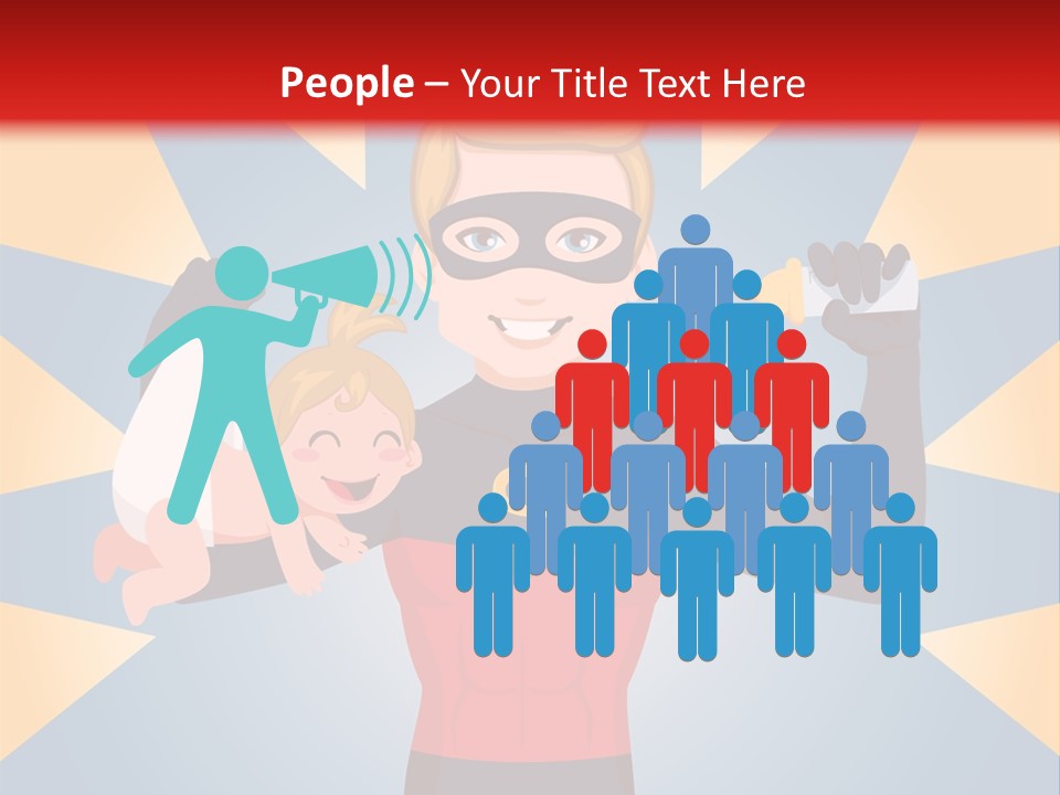 A Man In A Superhero Costume Holding A Baby PowerPoint Template