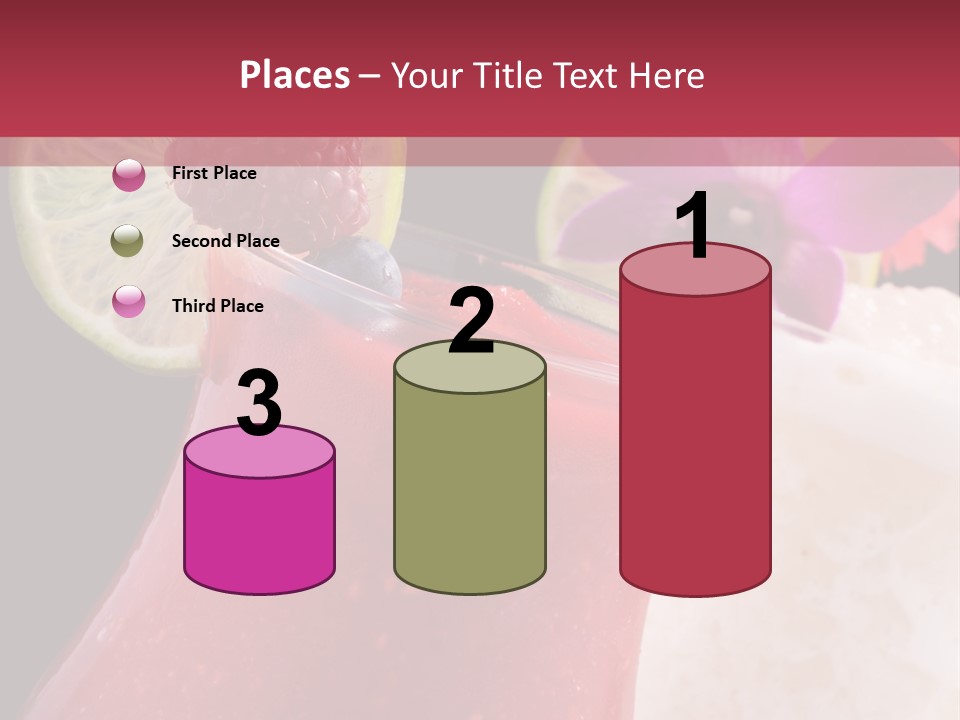 A Red Drink With A Garnish On Top Of It PowerPoint Template